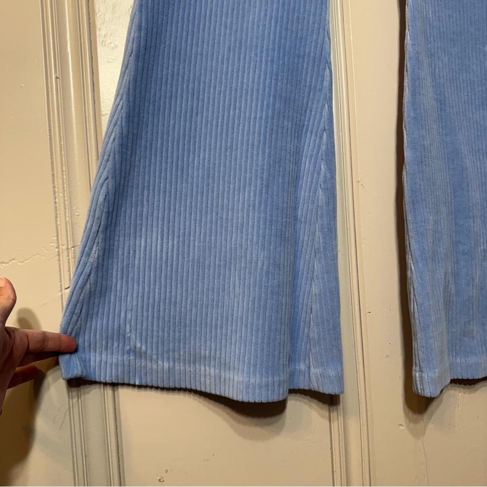 Aerie Groove On‎ Velour High Waisted Flare Pant Blue Size XL - Picture 5 of 12